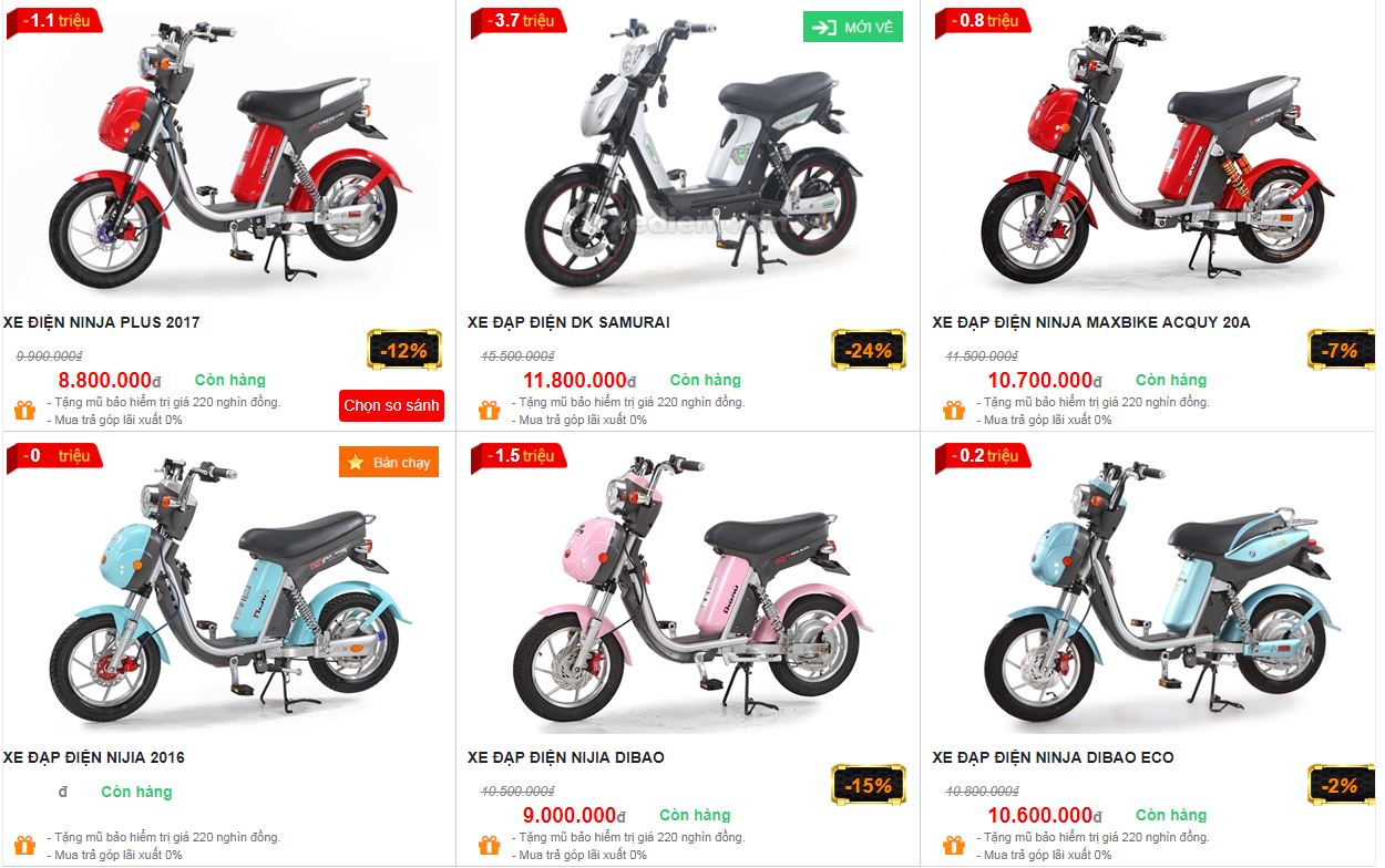 Xe đạp điện Ninja xả hàng giá sốc ninja-xa-hang-gia-re
